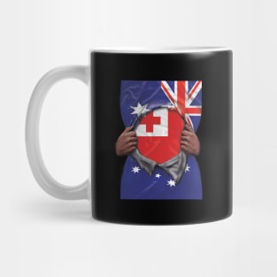 Tonga Flag Australian Flag Ripped - Gift for Togan From Tonga Mug